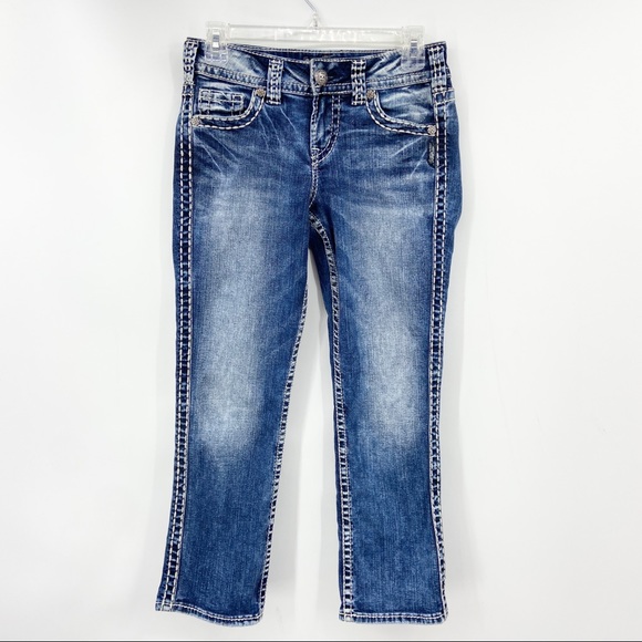 SILVER JEANS Blue Suki Mid Capri Crop Jeans - Picture 4 of 6